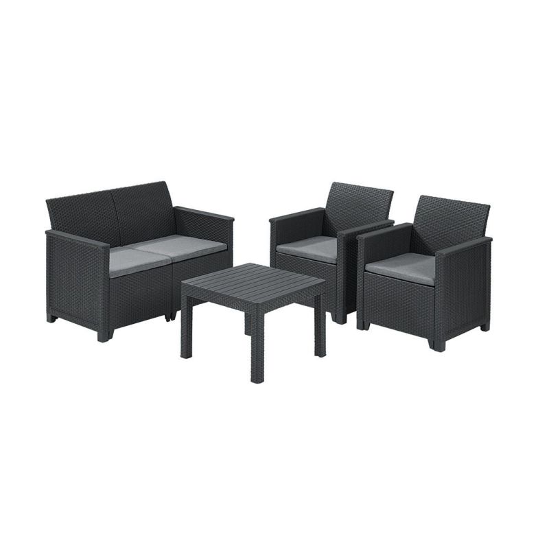 Set mobilier gradina 4 locuri grafit Keter Emma