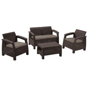 Set mobilier gradina maro Keter Corfu