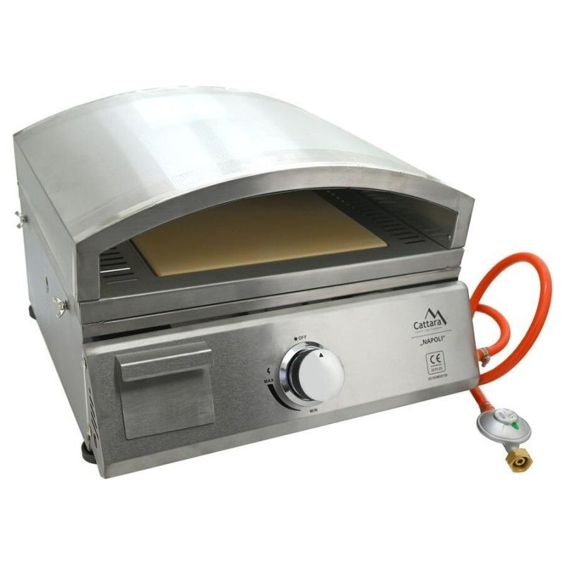 Gratar pe gaz Cattara cu plancha si cuptor de pizza, otel inoxidabil - TT14101