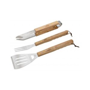 Set 3 ustensile pentru gratar cu manere de lemn Cattara TT13108