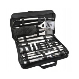 Set 27 ustensile pentru gratar Cattara, husa textila, seringa marinat, termometru - TT13102