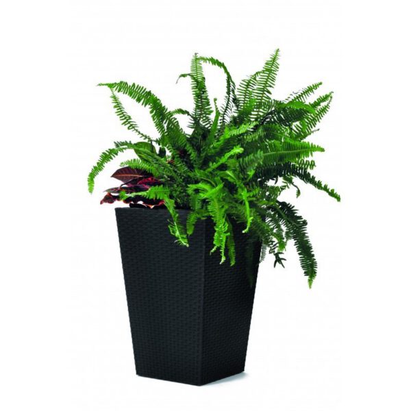 Ghiveci imitatie ratan maro fara farfurie Keter Rattan S 23.6 L