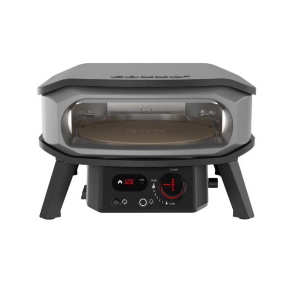Cuptor pentru pizza pe gaz cu piatra rotativa, termometru digital si iluminat LED Premium Rotate 13 inci 33 cm Cozze 90440