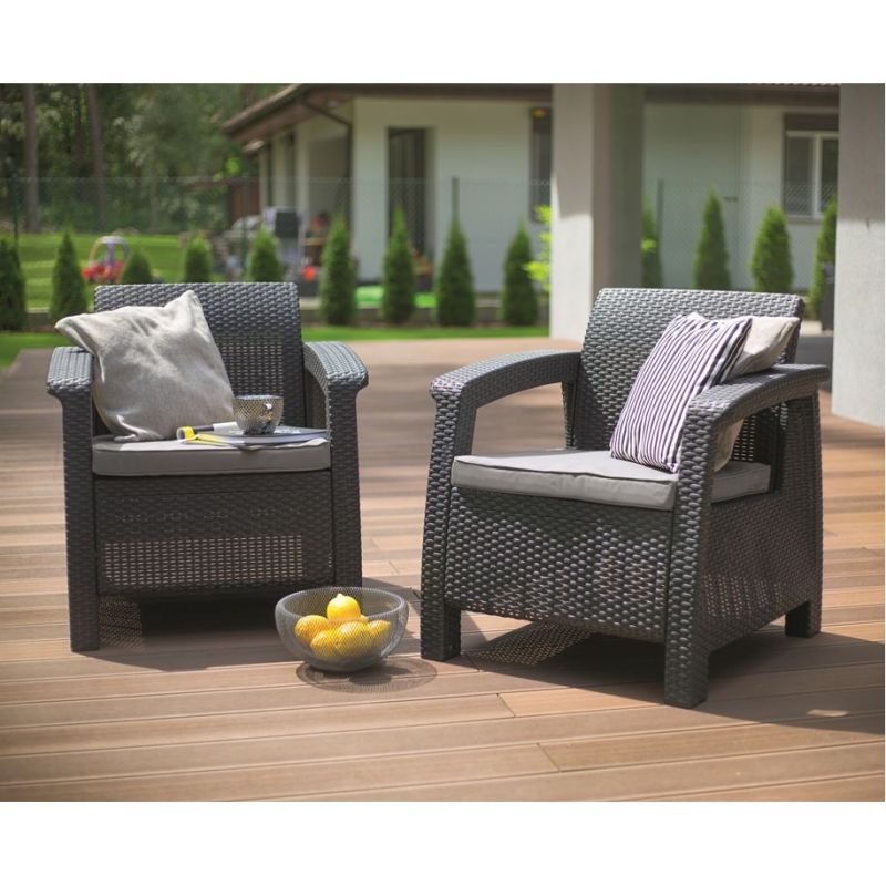 Set mobilier gradina graphite Keter Corfu