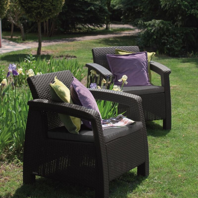 Set mobilier gradina graphite Keter Corfu