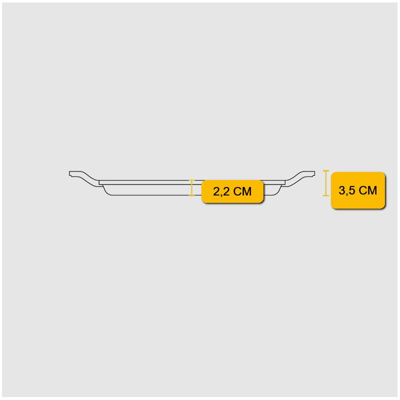 Tava patrata cu doua manere Chef Collection Lodge 28 cm L-C11SGR