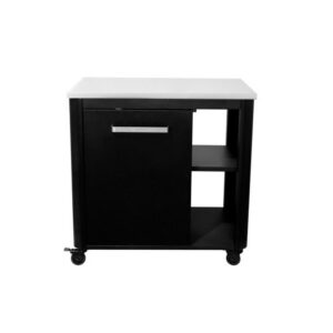 Modul bucatarie de exterior cu o usa si un raft lateral, cu blat de lucru din inox Cozze negru 90x60x90 cm 90527