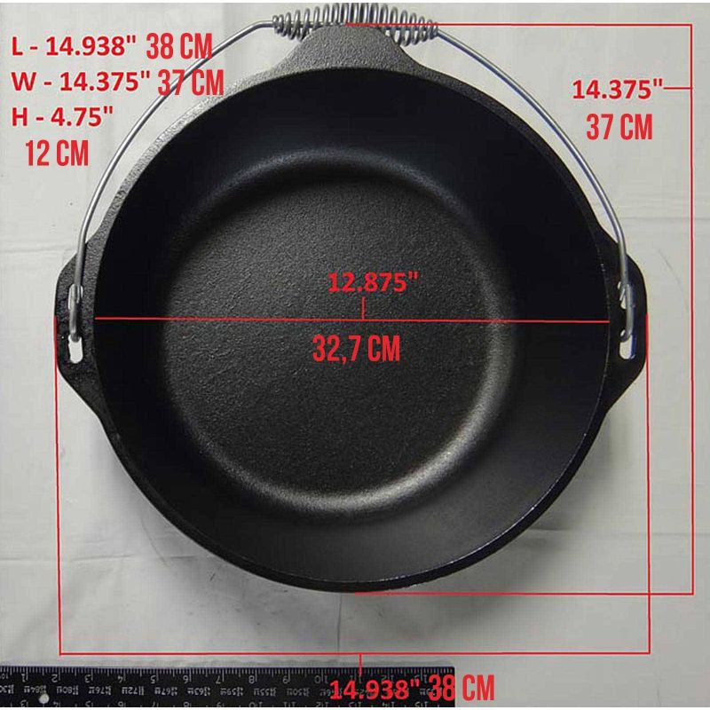 Ceaun din fonta cu capac - cuptor olandez Lodge 33 cm 8,5 litri L-12DO3
