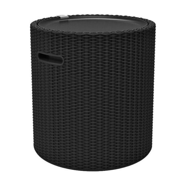 Cutie depozitare rotunda gri tip scaun Keter Cool Stool