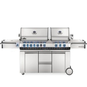 Gratar pe gaz din inox, cu 6 arzatoare principale, arzator spate infrarosu, arzator lateral infrarosu si cutie pentru gheata Napoleon Prestige PRO 825 inox PRO825RSBIPSS-3