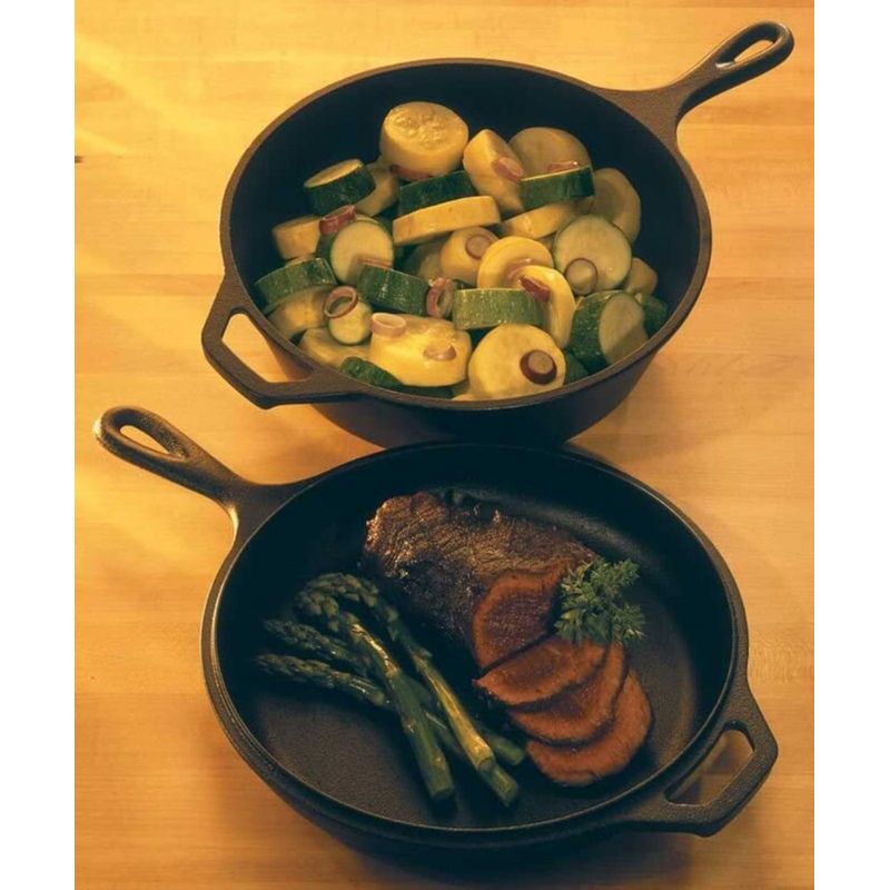 Set 2 tigai din fonta cu maner Lodge Combo Cooker 26 cm L-LCC3