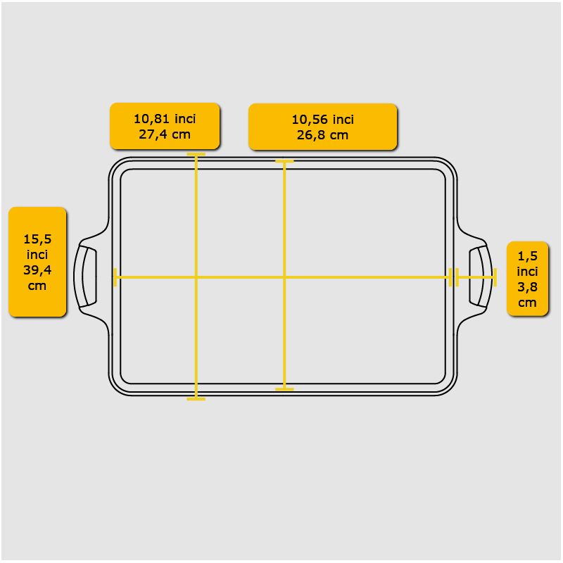 Tava pentru copt dreptunghiulara din fonta 39 x 27 cm Lodge L-BW15BP