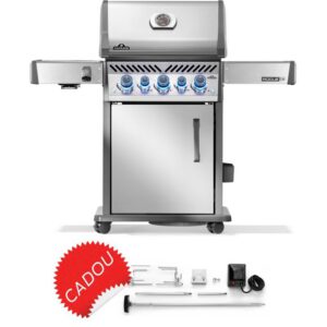 Gratar pe gaz din inox, cu 3 arzatoare principale, arzator spate, arzator lateral infrarosu Napoleon Rogue PRO-S 425 inox RPS425RSIBPSS-2