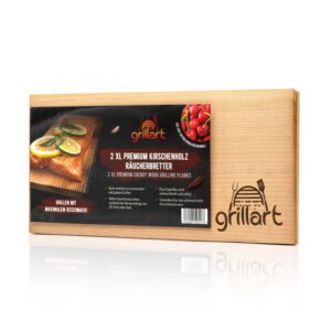 Set 2 placi din lemn de cires XL 30x14,5x1 cm pentru gatit la gratar Grillart GA-1003-5