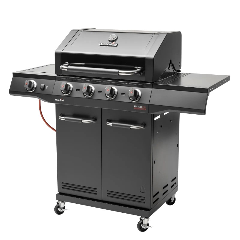 Gratar pe gaz Char-Broil Advantage Core B4 cu 4 arzatoare si arzator lateral, grile din fonta, TRU-Infrared 140971