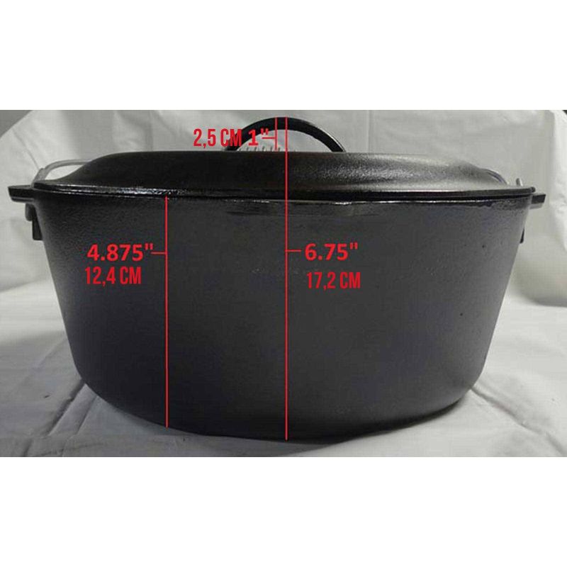 Ceaun din fonta cu capac - cuptor olandez Lodge 30 cm 6,7 litri L-10DO3