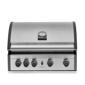 Gratar pe gaz cu 5 arzatoare 4 inox si 1 infrarosu, incastrabil, grile si plita fonta, Grandhall Pro Elite 4 K04000383A