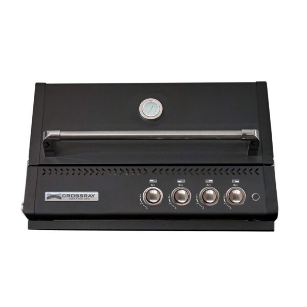 Gratar pe gaz cu 4 arzatoare infrarosu, incastrabil, gratare din fonta, negru, Crossray by Heatstrip TCX4FL(B)30