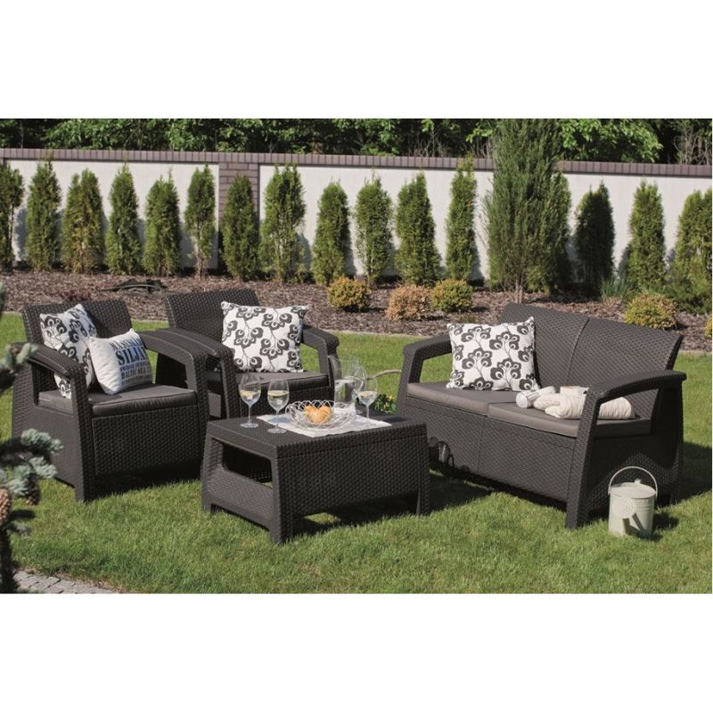 Set mobilier gradina graphite Keter Corfu