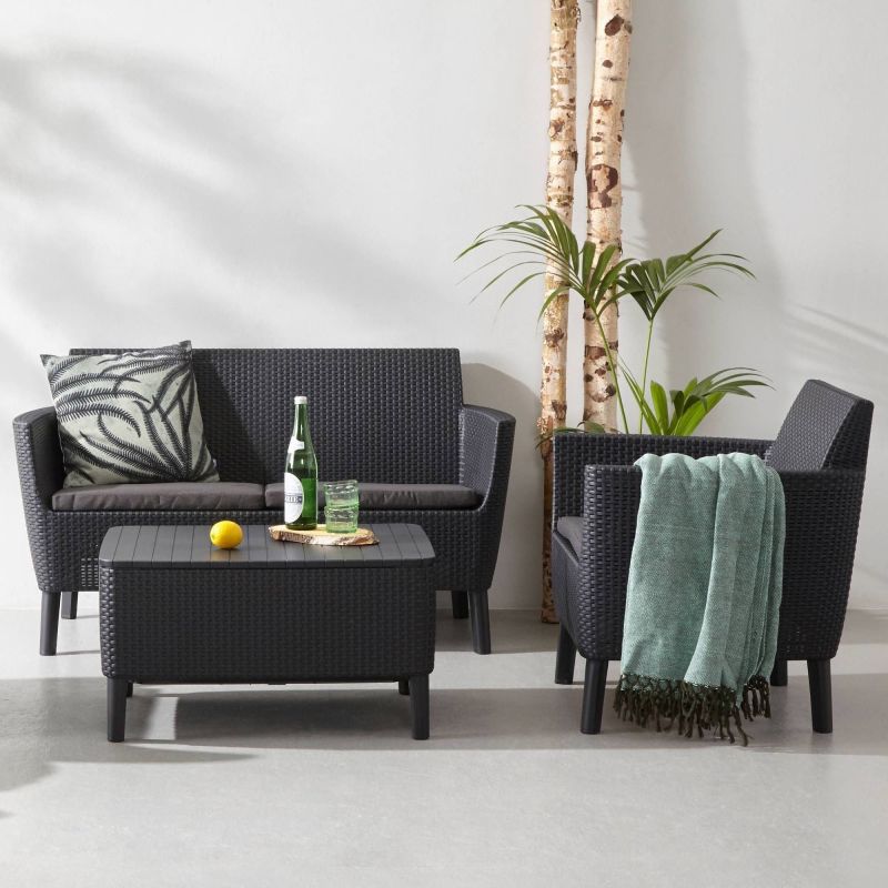 Canapea 2 locuri graphite Keter Salemo