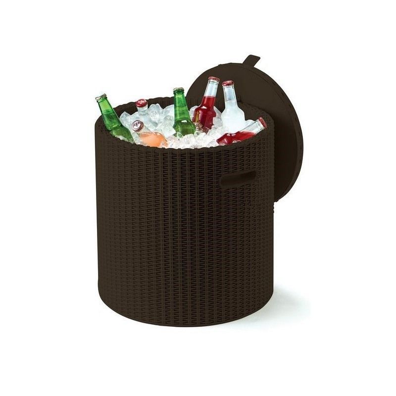 Cutie depozitare rotunda maro Keter Cool Stool