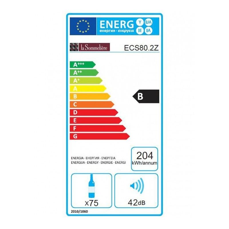 Racitor de vin, 75 sticle, compresor, 2 zone ECS80.2Z