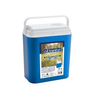 Lada frigorifica termoelectrica cu maner alimentare auto 12V Atlantic 18 litri, albastru cu alb