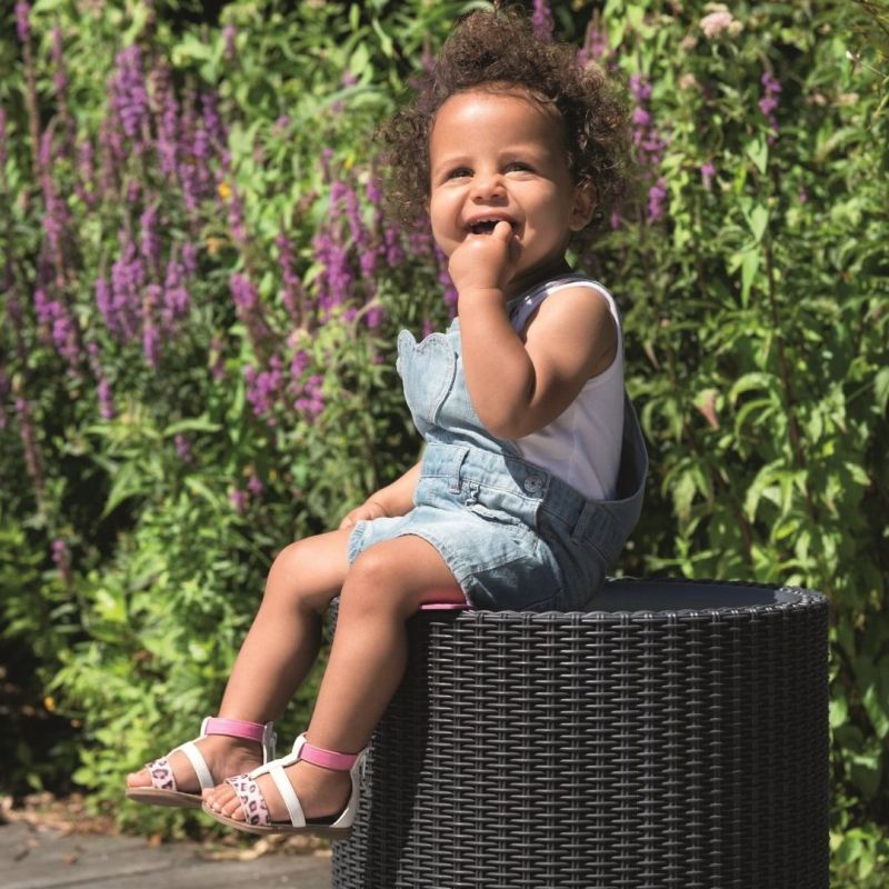 Cutie depozitare rotunda gri tip scaun Keter Cool Stool