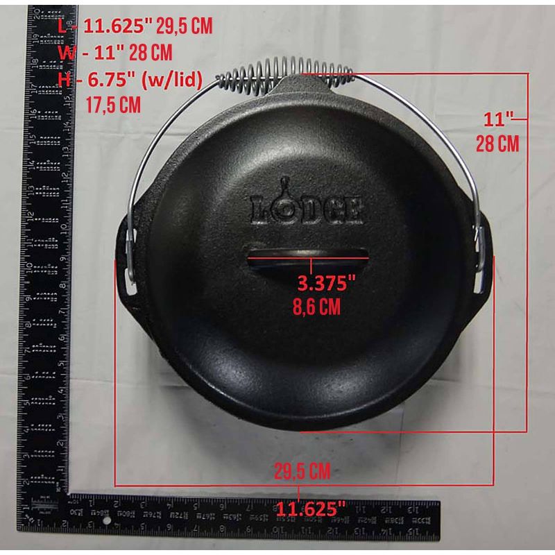 Ceaun din fonta cu capac - cuptor olandez Lodge 25,4 cm 4,7 litri L-8DO3