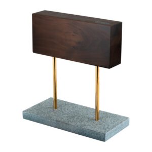 Bloc magnetic pentru cutite din lemn de nuc cu baza din piatra naturala Style de Vie MAGNWALSTEEN