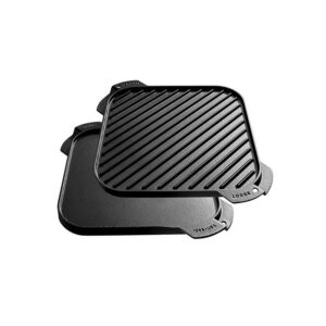 Plita din fonta cu 2 fete neteda si grill patrata Lodge 26 x 26 cm L-SRG3
