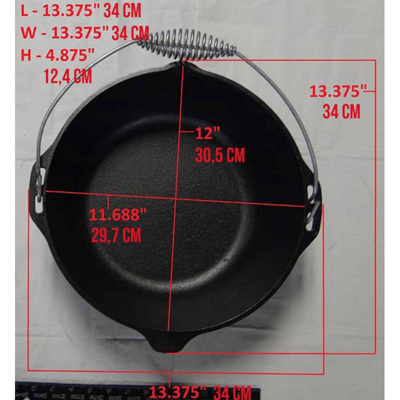 Ceaun din fonta cu capac - cuptor olandez Lodge 30 cm 6,7 litri L-10DO3