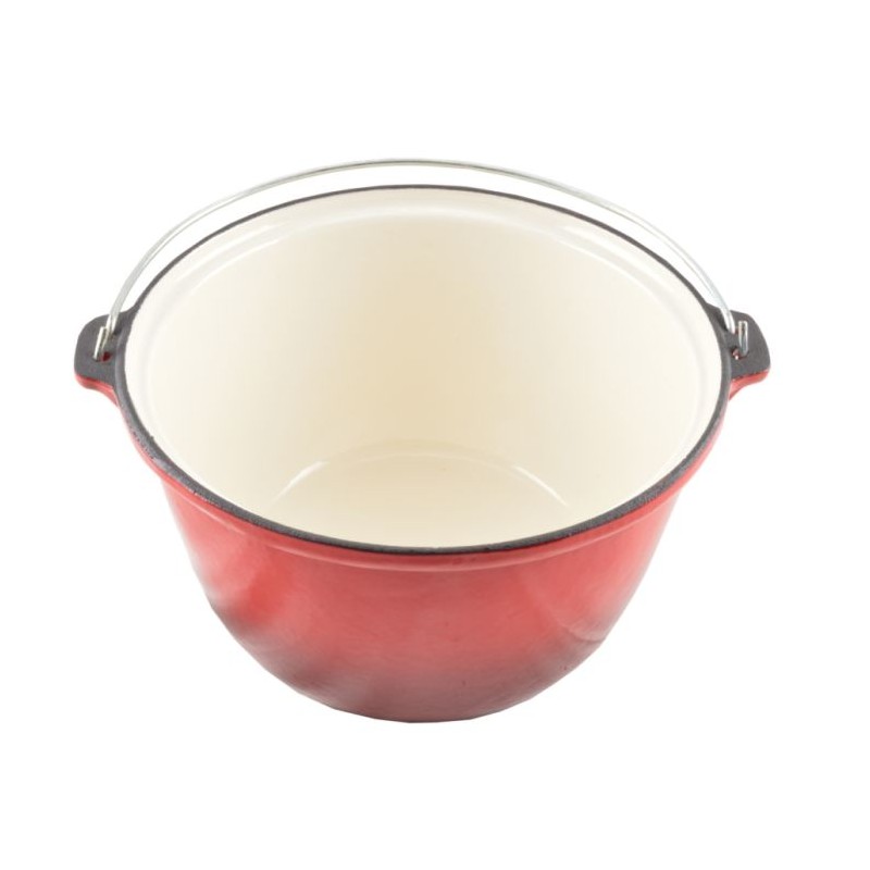 Ceaun din fonta emailata, culoare rosu, 5 litri, Perfect Home, 13253
