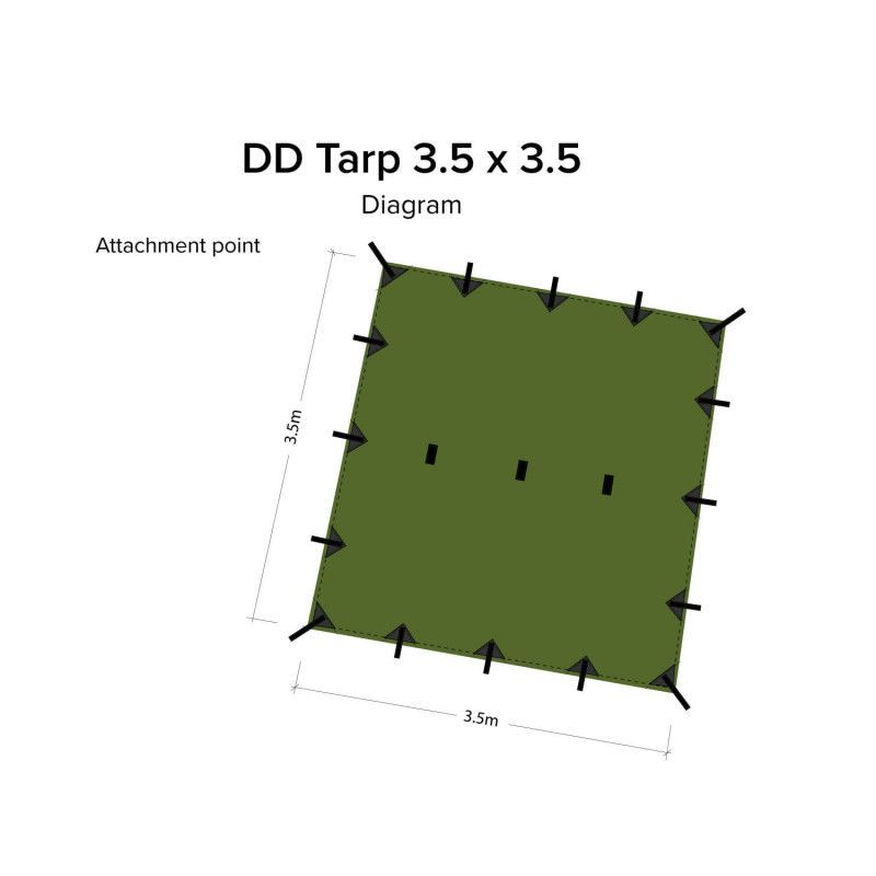 Tenda 3.5×3.5 Prelata Olive Green DDHammocks - 0707273931405