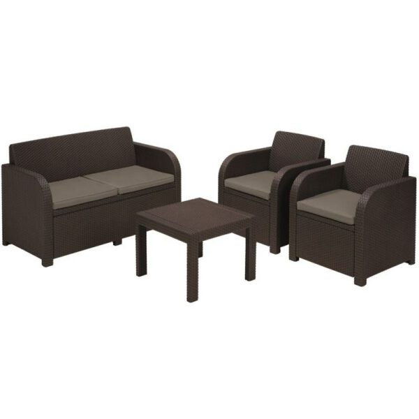 Set mobilier gradina 4 locuri maro Keter Georgia