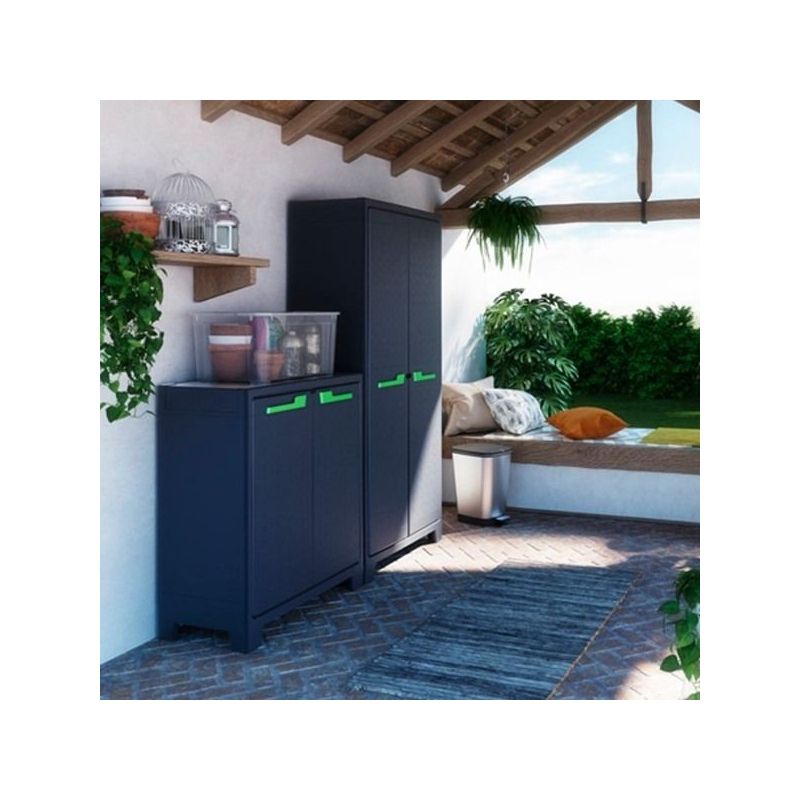 Dulap 2 polite graphite Keter Low Moby 80x44x100 cm
