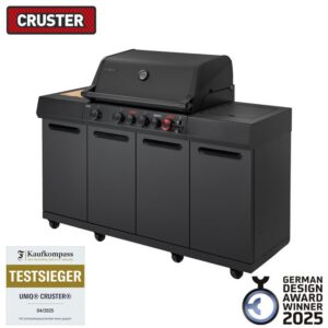 Bucatarie pe gaz, 4 arzatoare inox, arzator infrarosu ajustabil, grile fonta, Enders Uniq 4 IK Kitchen Cruster Shadow 870333