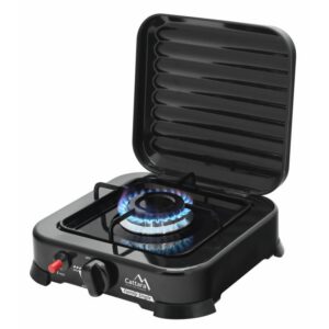 Aragaz portabil cu 1 arzator Cattara Traveler Family Single, negru, capac, 2.2kw, 160g/h