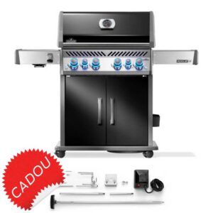 Gratar pe gaz 4 arzatoare din inox, grila din fonta emailata arzator lateral infrarosu Napoleon Rogue XT 525 SIB RPS525RSIBPK-2