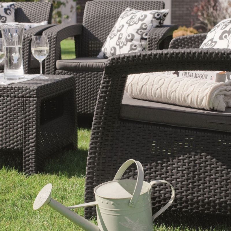 Set mobilier gradina graphite Keter Corfu