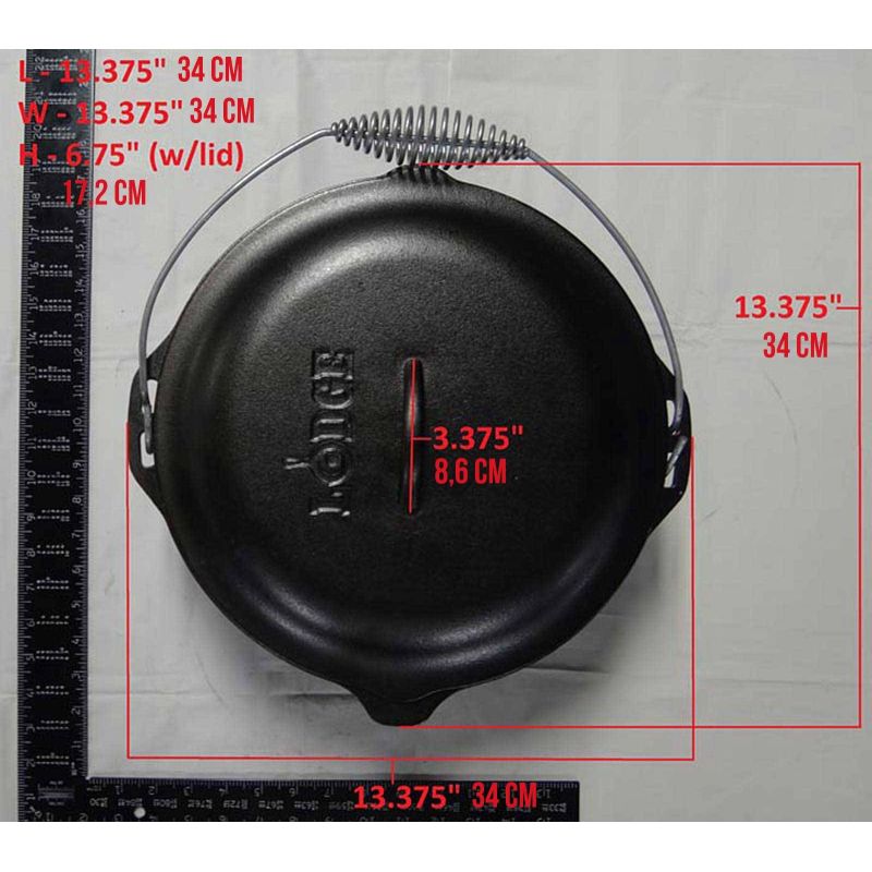 Ceaun din fonta cu capac - cuptor olandez Lodge 30 cm 6,7 litri L-10DO3