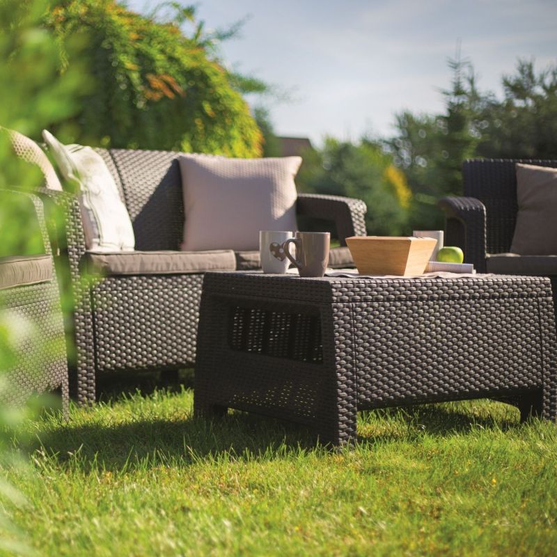 Set mobilier gradina graphite Keter Corfu