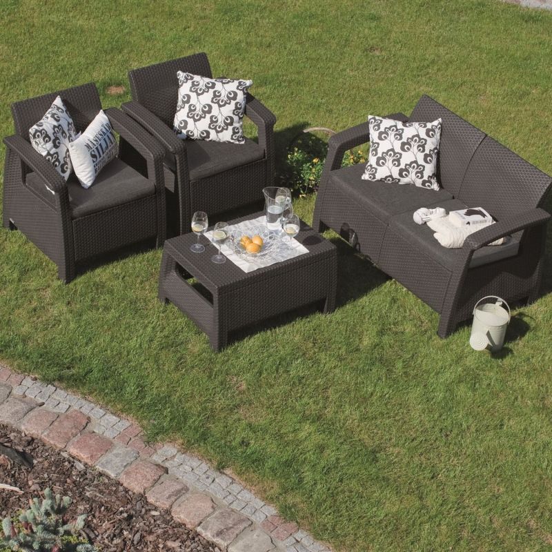 Set mobilier gradina graphite Keter Corfu