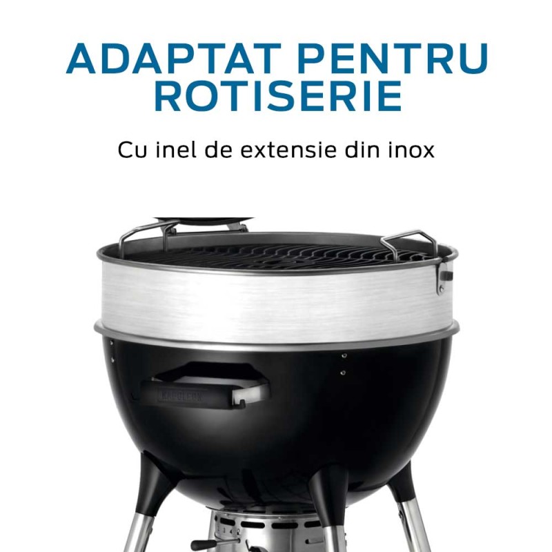 Gratar pe carbuni din otel emailat, grila de fonta 55 cm Napoleon PRO22K-LEG-3