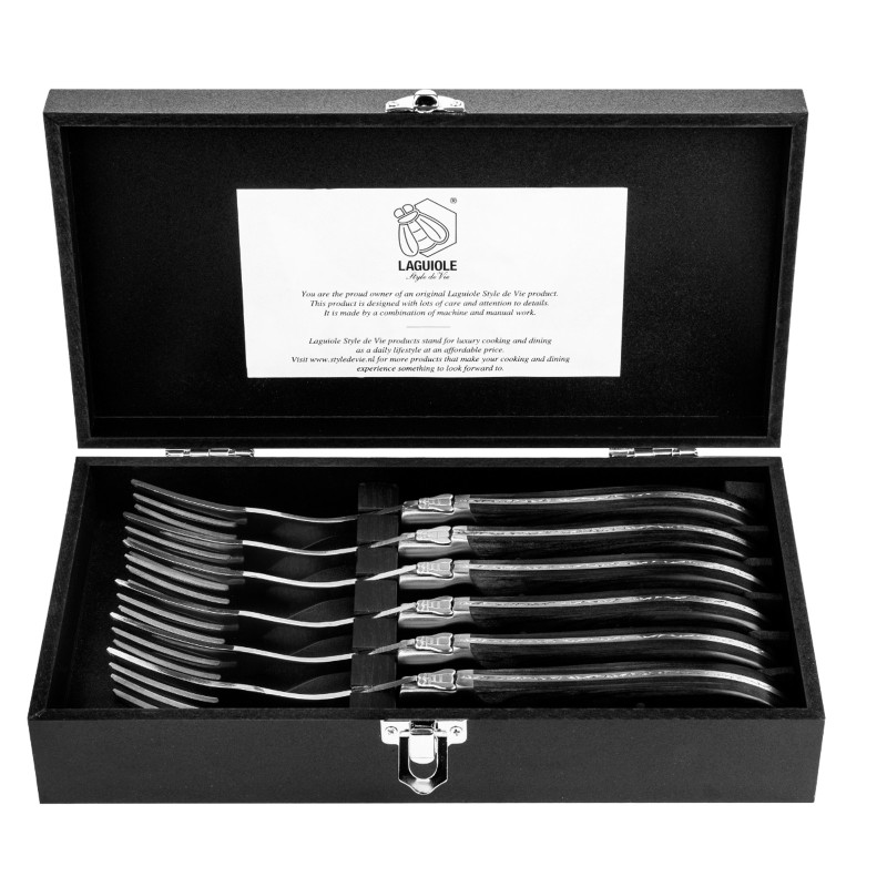 Set 6 furculite Laguiole Style de Vie Luxury Line LUXVORKZWART