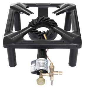 Arzator din fonta pe gaz cu valva de siguranta si stativ ajustabil 40 x 40 cm ALL GRILL 40401