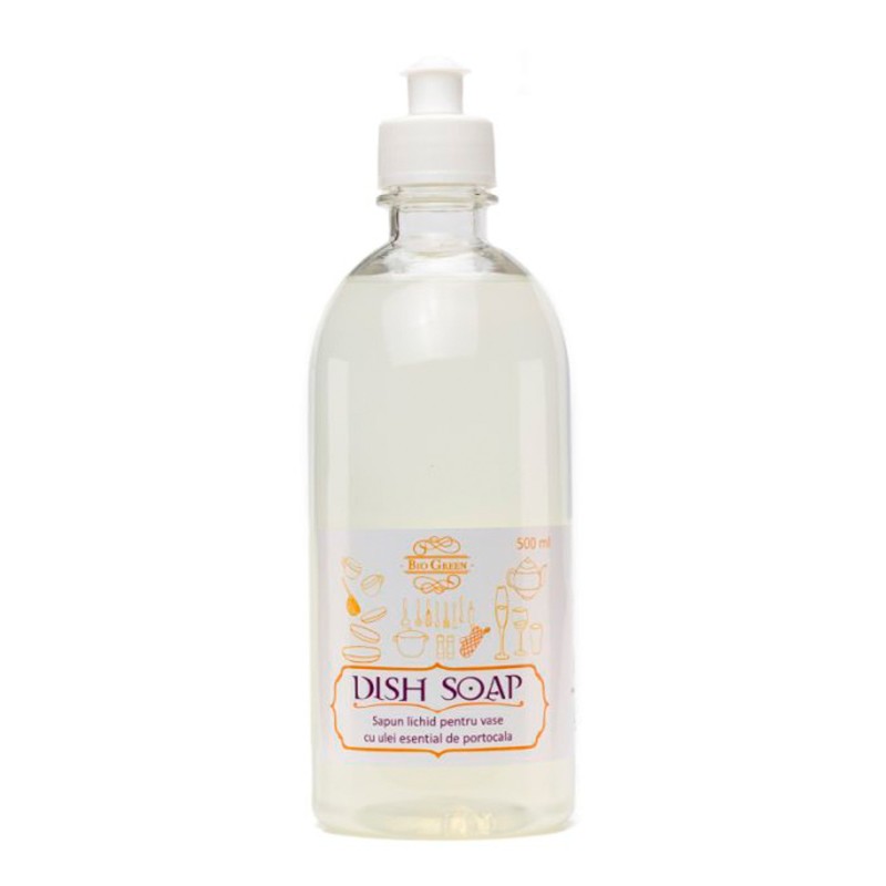 Sapun lichid pentru vase cu ulei esential de portocala Bio Green Dish Soap 500 ml