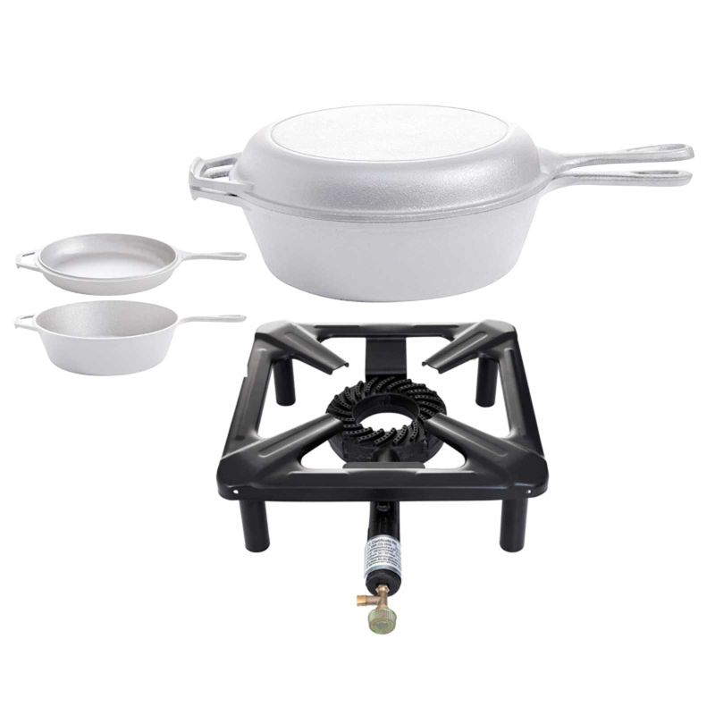 Arzator din fonta pe gaz cu stativ ajustabil 30 x 30 cm ALL GRILL 3030