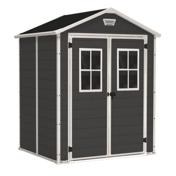 Casuta gradina Keter Manor 6x5 cu usa dubla antracit 17197128