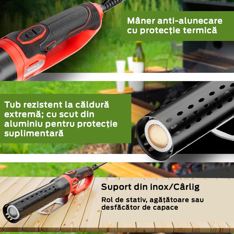 Aprinzator electric pentru carbuni, 1.850 Wati, 600 grade Celsius, Shall SH111013EU